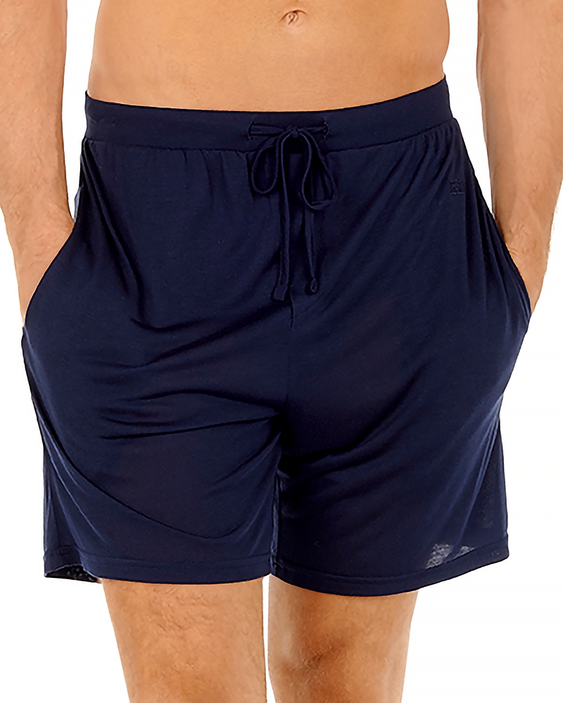Hom Men's Cocooning Lounge Shorts In Navy
