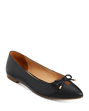 Jack Rogers Women's Blair Pointed Toe Bow & Cutout Leather Flats