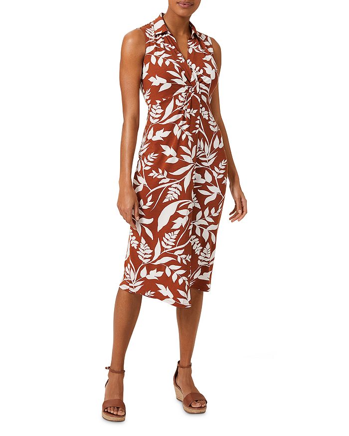 HOBBS LONDON Nadia Leaf Print Midi Dress Bloomingdale s