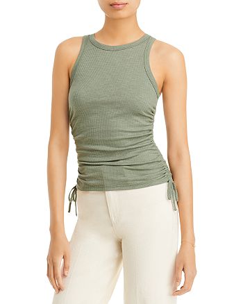 Aqua Ribbed Side Tie Tank Top 100 Exclusive Bloomingdale S