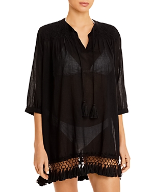 Roller Rabbit Ola Do Brazil Serafina Lightweight Tunic In Black