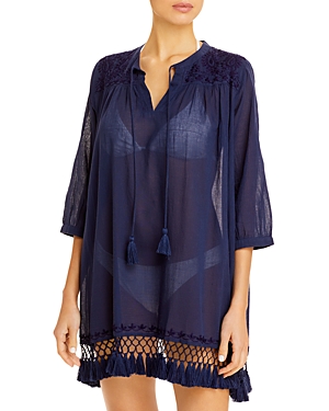 Roller Rabbit Lucknow Seraphina Swim Cover Up Tunic In Navy