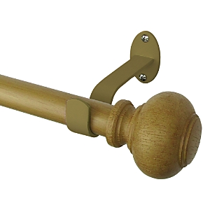 Elrene Home Fashions Rhinebeck Adjustable Curtain Rod With Faux Wood Ball Finials, 86-120 In Maple