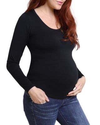 Maternity Long Sleeve Scoop Neck Tee