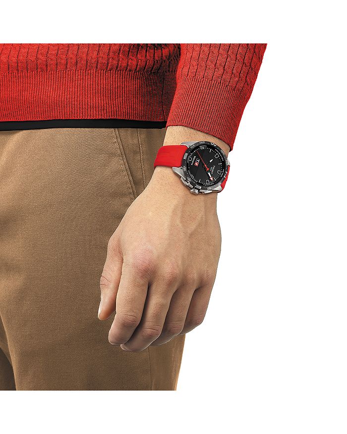 Shop Tissot T-touch Connect Solar Smart Watch, 47.5mm In Red