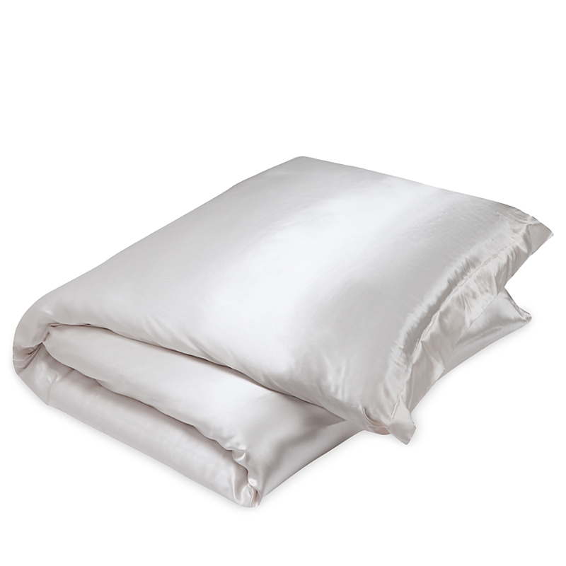 Gingerlily Silk Solid Duvet Cover, King In White