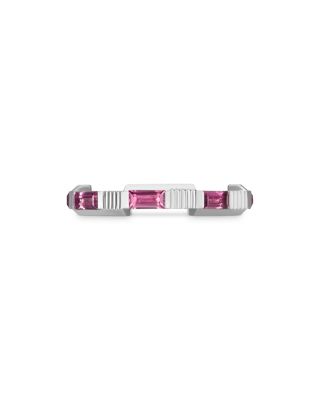 稀少 GUCCI(グッチ) Love 18K White Gold with rubellite Ring Gucci 18K White Gold Link To Love Rubellite Ring
