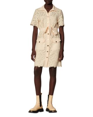 Sandro Adrienne Lace Dress With Tie Belt | Bloomingdale's Women