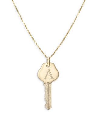 Zoe Lev - 14K Yellow Gold Key Pendant Necklace, 18"