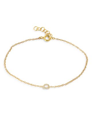 Zoe Lev 14K Yellow Gold Mini Diamond Initial Bracelet