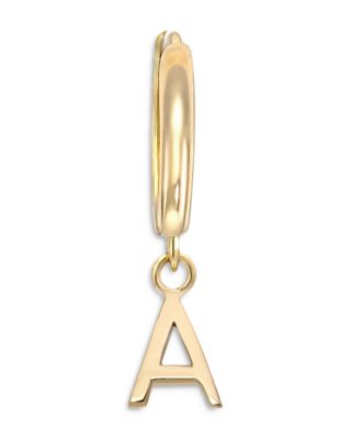 Zoe Lev 14K Yellow Gold Initial Mini Huggie Earrings