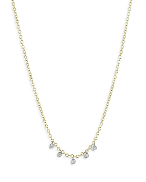 Meira T 14K Yellow Gold Bezel Set Diamond Drop Necklace, 18