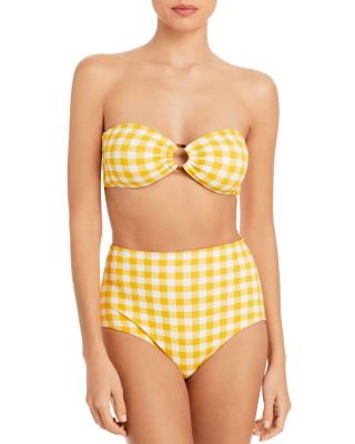 yellow checkered bathing suit