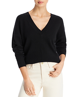 Aqua Cashmere V-neck Sweater - 100% Exclusive In Black