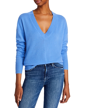Aqua Cashmere V Neck Sweater - 100% Exclusive In Country Blue