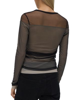 Helmut Lang Layered Mesh Top | Bloomingdale's
