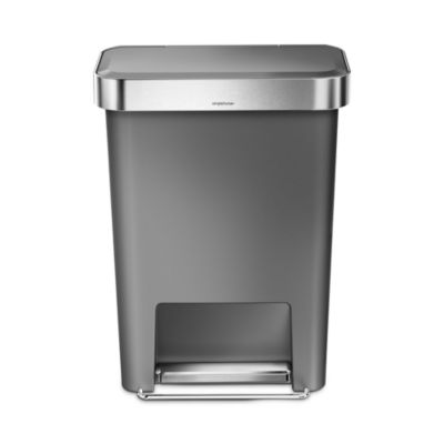 45 Liter Rectangular Liner Rim Kitchen Trash Can with Liner Pocket