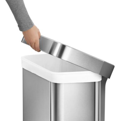55 Liter Rectangular Kitchen Trash Can with Liner Pocket