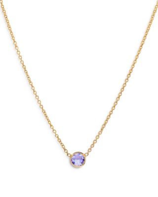 Zoe Lev - 14K Yellow Gold Alexandrite Birthstone Solitaire Pendant Necklace, 16-18"