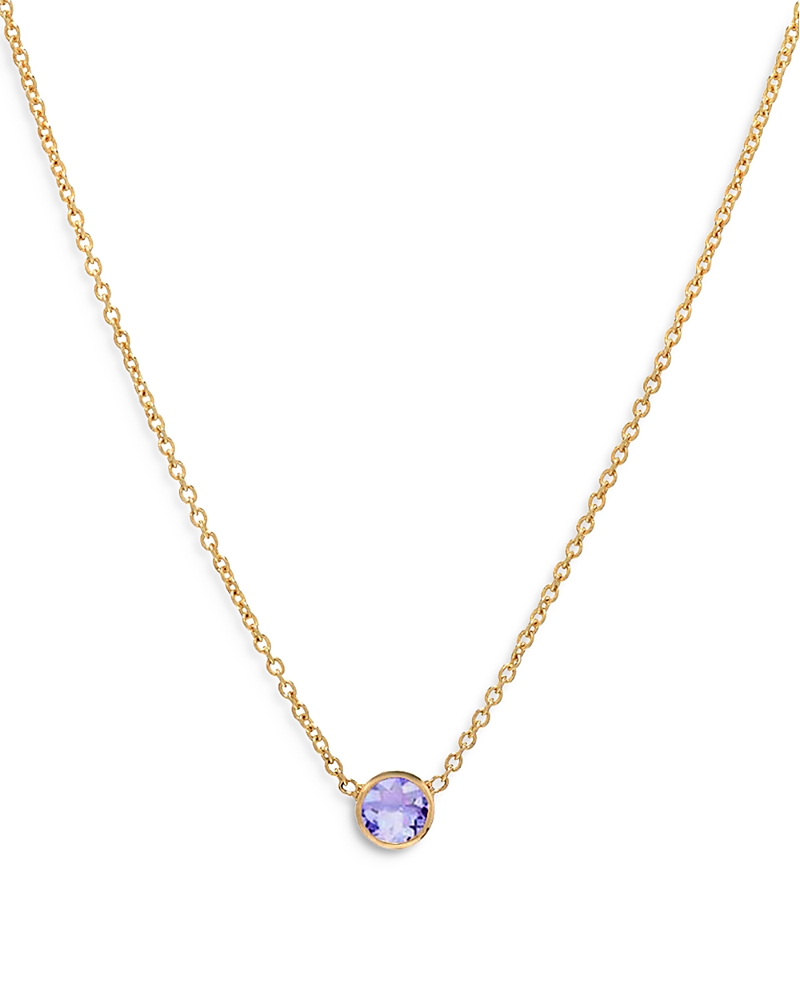 Zoe Lev 14K Yellow Gold Alexandrite Birthstone Solitaire Pendant Necklace, 16