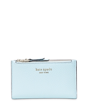 Kate Spade New York Spencer Small Leather Bifold Wallet In Blue Glow/gold