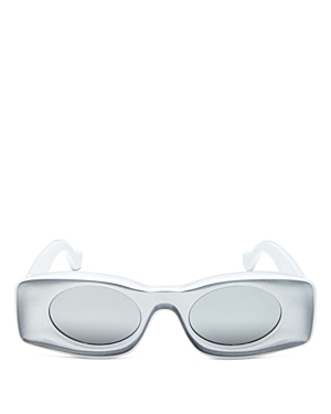 Loewe Paula's Ibiza Rectangle Sunglasses, 49mm In Silver/gray Mirrored Solid