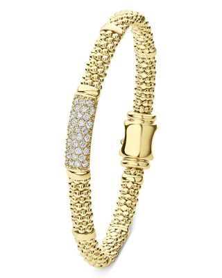 18K Yellow Gold Caviar Bracelet with Diamonds - Exclusive 