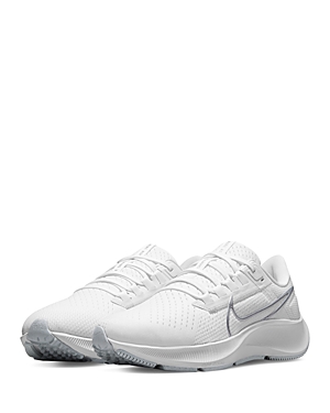 Nike Women's Air Zoom Pegasus 38 Running Sneakers In White/metallic Silver-pure Platinum
