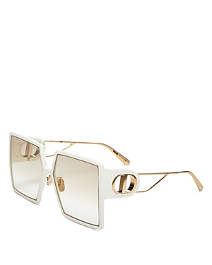 Dior Women's Square Sunglasses, 58mm In Ultra Matte Ivory/gold Gradient Mirror