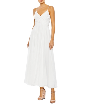 Mac Duggal Sequin Sleeveless Bodycon Midi Dress In White
