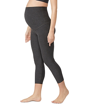 Beyond Yoga Love The Bump Capri Maternity Leggings In Black/charcoal