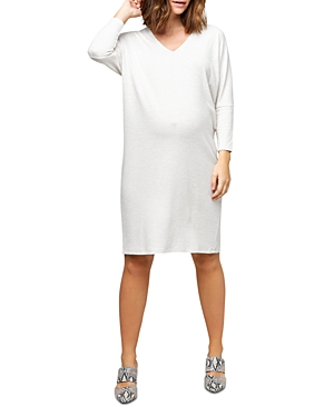 Shop Nom Maternity Quinn Maternity Dress In Oatmeal Hacci