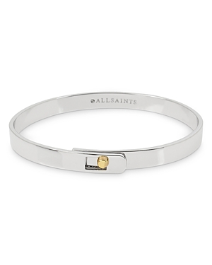 Shop Allsaints Stud Bangle Bracelet In Rhodium/gold