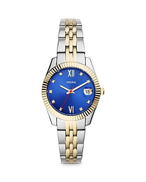 Fossil Scarlette Mini Watch, 32mm In Blue/two Tone