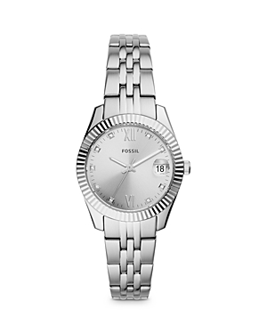 Fossil Scarlette Mini Watch, 32mm In Silver