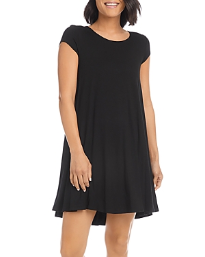 Karen Kane 'maggie' Cap Sleeve Trapeze Dress In Black