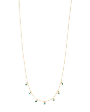 Argento Vivo Two-tone Flower Etched 18" Pendant Necklace In Sterling Silver & Gold-plated Sterling Silver In Gold/turq