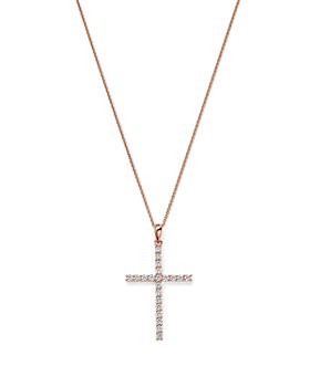 Bloomingdale's - Diamond Micro-Pave Cross Pendant Necklace, 0.50 ct. t.w. - 100 Exclusive