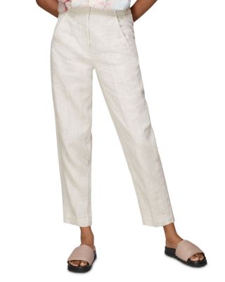 Linen Barrel Leg Trousers