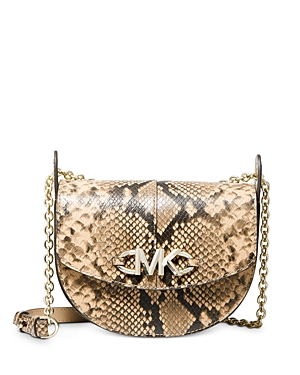 Michael Michael Kors Izzy Small Embossed Leather Convertible Saddle Crossbody
