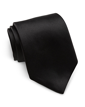 Shop David Donahue Silk Satin Duchesse Tie In Black