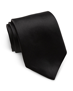 David Donahue Silk Satin Duchesse Tie In Black