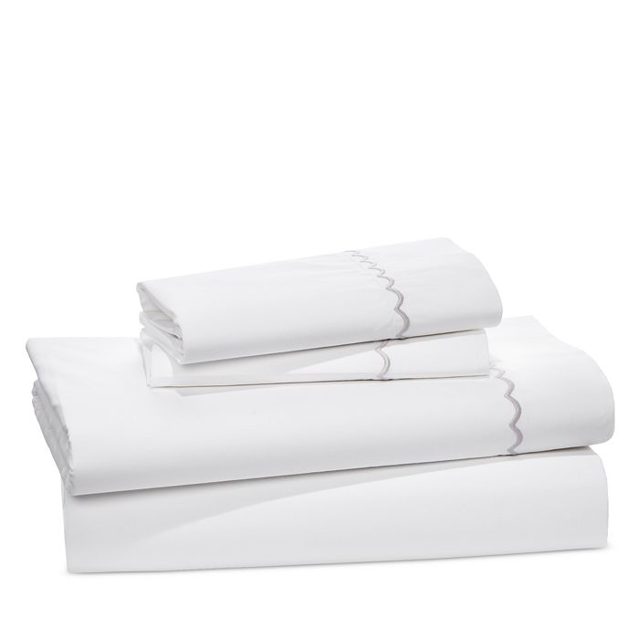 Matouk Astrid Cotton Sheet Set, Twin - 100% Exclusive In Silver