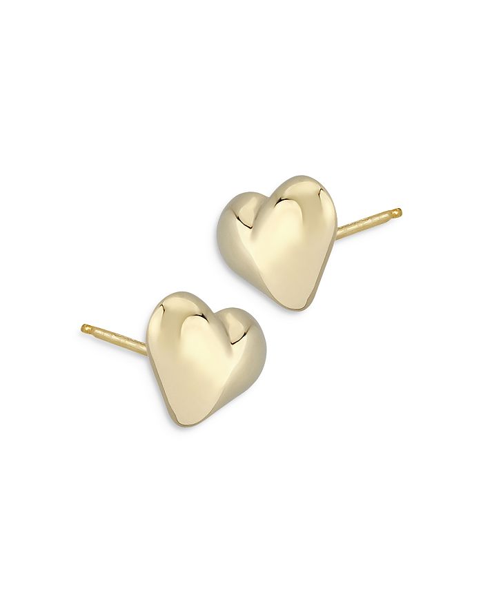 Bloomingdale's - Large Puffed Heart Studs in 14K Yellow Gold - 100% Exclusive