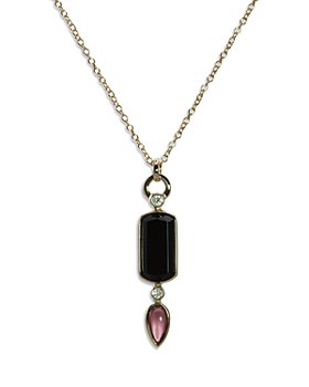 Bloomingdale's - Black Onyx, Rhodolite & Diamond Pendant Necklace in 14K Yellow Gold, 17" - 100% Exclusive