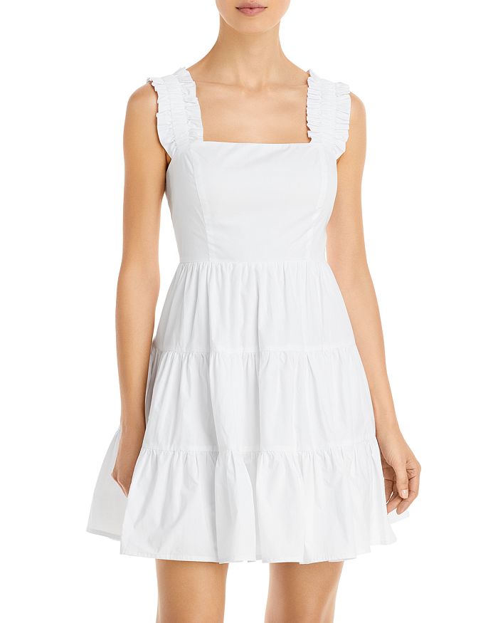 AQUA Poplin Tiered Mini Dress - 100% Exclusive | Bloomingdale's