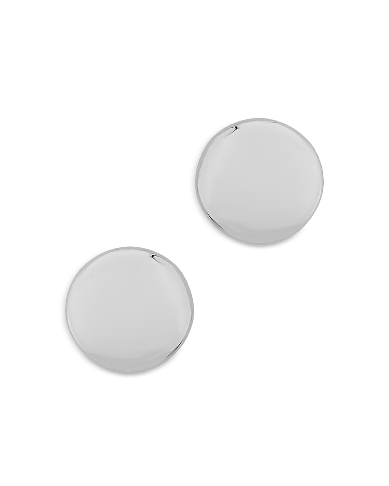 Shop Bloomingdale's Button Stud Earrings In 14k White Gold