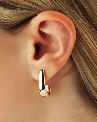 J Hoop Earrings in 14K Yellow Gold 