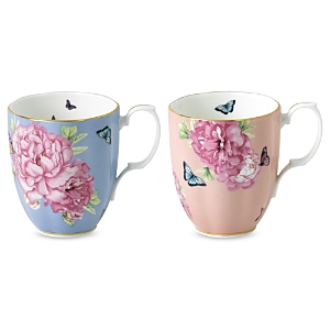 Shop Royal Albert Miranda Kerr Friendship Hope & Tranquility Mug, Set Of 2 In Blue/pink
