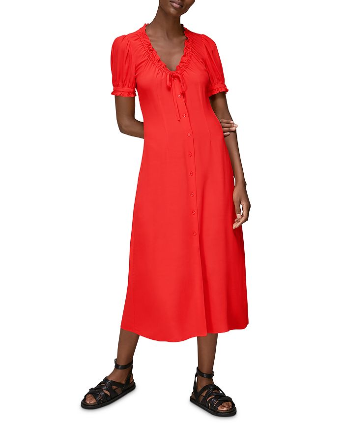 Whistles Ada Ruffled Midi Dress Bloomingdale's